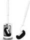 HAMITOR Toilet Bowl Brush Holder Set, Curved Design Holder for Deep Cleaning, Compact Scrubber for Small Spaces