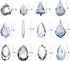 Pack 12 H&D of Clear Crystal Chandelier Lamp Lighting Drops Pendants Balls Prisms Hanging Glass Prisms Parts Suncatcher