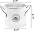 Vintage Farmhouse Utensil Holder, 4 Compartment Metal Silverware Cutlery Caddy with Removable Divider, Round Flatware Organizer with Handle for Kitchen Countertop, Fork Spoon Knife, White