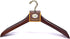 5) Quality Walnut Wooden Curved Coat Hangers, Smooth Solid Wood Pants Hangers, Swivel Hook, Coat, Jacket (Gold Hook