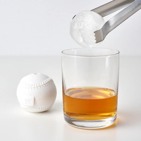 True Zoo Baseball Ice Mold, Silicone Ice Sphere Maker, Set of 1, White, Dishwasher Safe