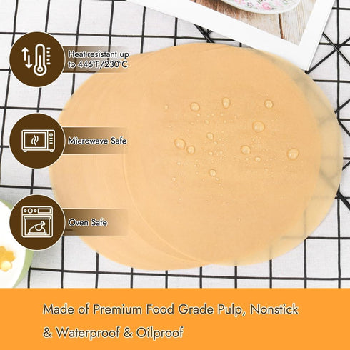 BYKITCHEN 14 Inch Parchment Paper Rounds, Non Stick Pizza Parchment Paper, Set of 100 for Baking, BBQ Grill, Pizza Pan