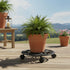 12" 1 Comfy Hour Cast Iron Plant Caddy with Wheels, Heavy Duty Rolling Flower Pot Stand, Decorative Victorian Style