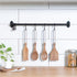 Wooden Utensils for Cooking - Acacia Wood, Modern Design, Scratch-Resistant Stainless-Steel Handles