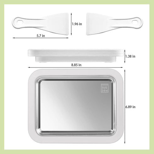 Maker,304 Frozen Rolled Ice Cream Stainless Steel Instant Ice Cream Machine with Ice Cream Tray DIY Yogurt, Gelato