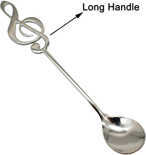 Maydahui 6PCS Guitar Spoons, 18/10 Stainless Steel Musical Note Teaspoons for Dessert
