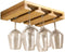 RIIPOO Bamboo Wine Glass Rack Hangers, Under Cabinet Holders for Home Kitchen & Bar Storage