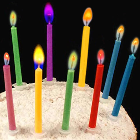 Birthday Cake Candles, Happy Birthday Colorful Candles with Holders Included (24 pcs)