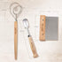 Bread Story Set of 3 Danish Whisk Dough Lame Slashing Tool and Wooden Scraper Tool for Pastry Baking