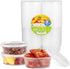 TashiBox 8 oz Plastic Food Storage Containers, 50 Sets with Lids, Airtight, BPA Free, Microwave/Dishwasher Safe