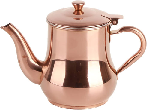 500ML Rose Gold Stainless Steel Teapot, Integrated Cover and Anti-Scalding Handle Design for Conference Rooms