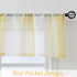 Central Park Yellow and White Kitchen Window Curtain Valance, Stripe Sheer Boucle Linen, 54" W x 15" L