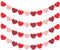 JOZON 4 Pack Felt Heart Valentine’s Day Garland Banner Decorations for Anniversary Wedding Engagement Party (Red, Pink,