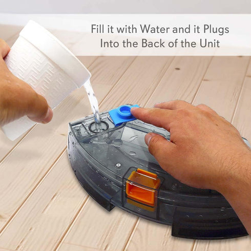 Dana Trading Large Capacity Wet Mop Dust Bin Attachment - 350mL Water Tank, 2 Microfiber Mop Pads, Adjustable Flow