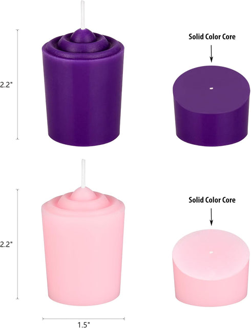 Mega Candles 4 pcs Unscented Christmas Advent Candles Set, Hand Poured Premium Wax, 15 Hours