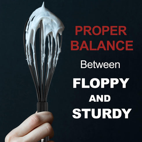 Anaeat Silicone Kitchen Whisk Set of 4, Perfect for Non-Stick Cookware, Egg Beater Milk Blender for Whisking, Cooking, Baking, Beating - 11'' Flat Whisk and 8.5''+10.5''+12'' Balloon Whisks (Black) by Anaeat