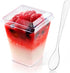 JOLLY CHEF 50 Pack 5 oz Plastic Dessert Cups with Lids and