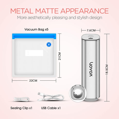 Handheld Vacuum Sealer, Portable & Cordless Vacuum Sealer Kit with Bags, Automatic Vacuum Pump for Food Preservation