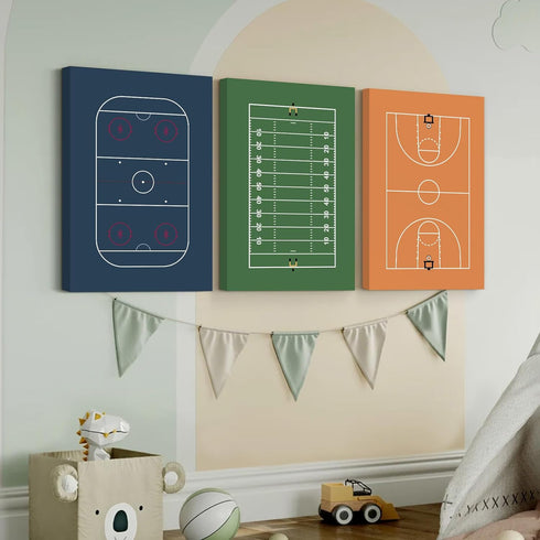 SYYANKK 16x24x3 Inch Boys Sports Wall Art Decor Nursery Kids Canvas Art Children Toddler Wall Art Basketball Boys Room