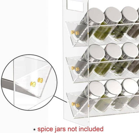 WUIVIUT Spice Rack Organizer for Cabinet Kitchen Countertop Shelf Organizer for Cabinet, Kitchen, Pantry Spice Jars with Clear Acrylic Spice Organizer by WUIVIUT
