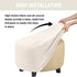 Abeibei Round Ottoman Covers, High Stretchy Ottoman Slipcover Protector for Footrest Foot Stool Furniture Soft Plush