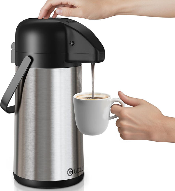 Airpot Coffee Carafe, 85 OZ / 2.5L Large Insulated Stainless Steel Thermos Urn