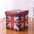feb.7 Storage Ottoman,Folding Stools Foot Rest, Storage Boxes Coffee Table, Faux Leather British Retro Household