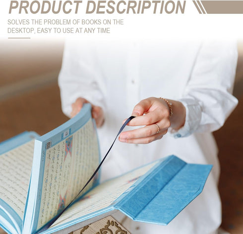 LNQ LUNIQI Wooden Book Stand Foldable Quran Bible Book Holder Muslim Reading Bookshelf Magazine Cookbook Display Holder