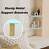 2-Tier 9.5-inch Tirzah Blue Wall Mount Corner Shelf with Gold Metal Guardrail, Diamond-Shaped Wood Corner Floating