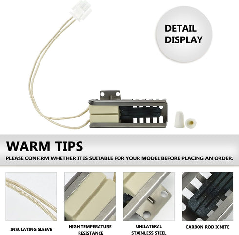 DG94-00520A Gas Range Oven Flat Igniter for Samsung Gas Stove NX58F5500SS, NX58H5600SS, Replaceable WB13K21