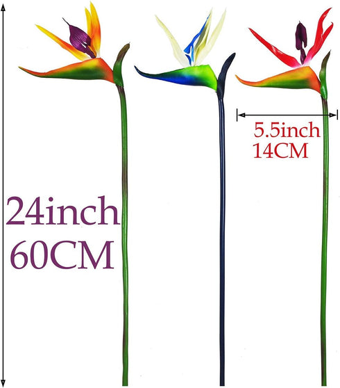 Artificial Flowers Bird of Paradise Greenery Plants, 6pcs Indoor Outside Garland for Home Garden Wedding