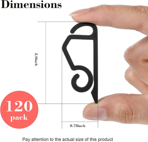 Marsui 120 Pieces Christmas Light Clips, Outdoor Gutter Hooks for Hanging String Lights (Black)
