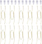 10-Piece Brass Plate Wall Hangers, 8 Inch Invisible Decorative Holders with 12-Piece Wall Hooks