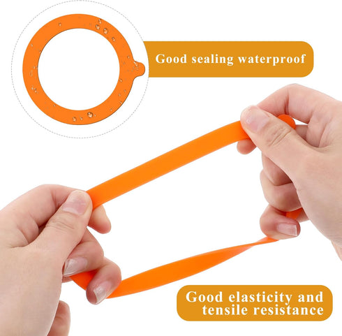 6 Pcs Airtight Rubber Seals Rings for Glass Jars, Leak-proof Silicone Replacement Gasket - 3.7 Inches (Orange)
