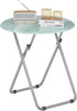 Fleecy day Folding TV Trays, Round Tray Table, Small Foldable Table with Light Weight,
