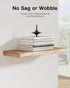 Set 4 15.75" 5.91" 0.98"H AMADA HOMEFURNISHING Floating Shelves, Paulownia Wood Wall Shelves for Living