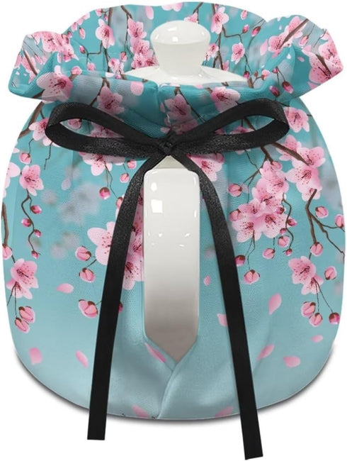 Cherry Blossom Print Tea Cozies for Teapot, Portable Kettle Cover, Cotton Tea Pot Cover, Dust Proof Insulated