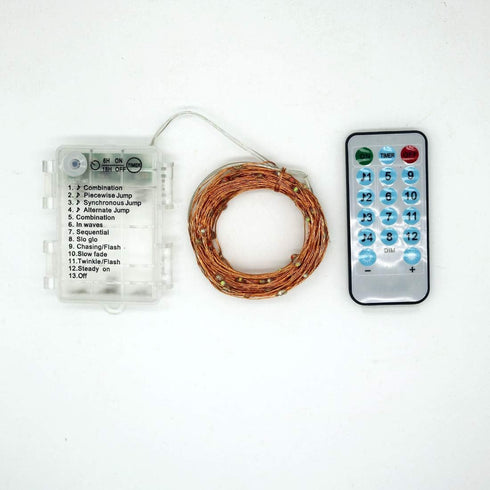 Amants01 Lights,32.8ft 100LEDs 12 Sound Activated LED Music String Modes Waterproof Copper Wire Multicolor AA Battery