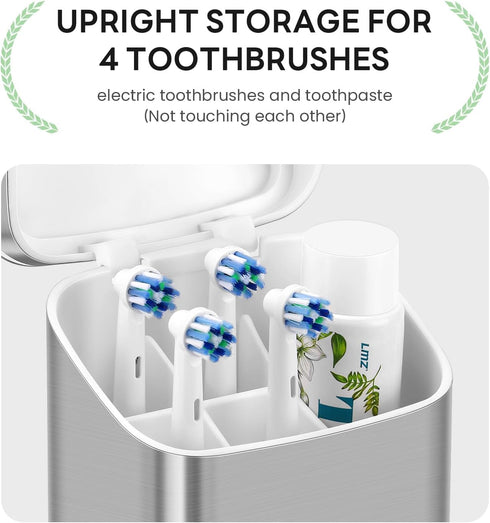9 inches, 5 GFWARE Toothbrush Holders with Cover - Electric Toothbrush Length Less Than Slots Tooth Brush Holder