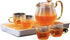 Glass Teapot Microwave Safe, 600ml (20oz) with Removable Infuser and Lid, Set of 4 Glass Tea Kettle