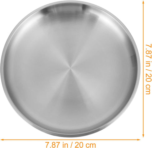 Kichvoe Stainless Steel Pizza Pan, 8 Inch Round Baking Sheet, Crisper Pan for Pizza Pie