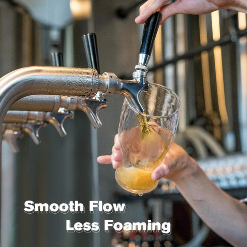 FERRODAY Polished Brass Draft Beer Faucet, Stainless Steel Core for Keg Tap Tower & Kegerator