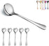 Kyraton 6-Piece Stainless Steel Round Soup Spoons, Dinner & Table Spoons, Dishwasher Safe Silverware Set