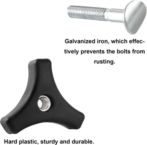 ZLKSKER 2 Sets Lawn Mower Handle Knobs, Nut Bolt, Triangular Handle Fastening Screw Set for Honda