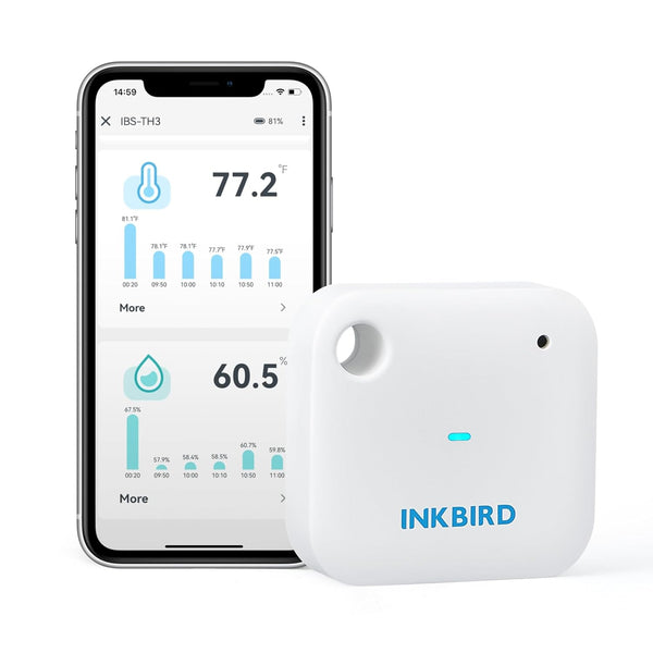INKBIRD WiFi Thermometer Hygrometer Monitor, Smart Temperature Humidity Sensor IBS-TH3 with App
