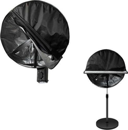 Wall Mount Fan Cover, Waterproof Outdoor Covers for 18-20 Inch Industrial and Pedestal Fans, Black