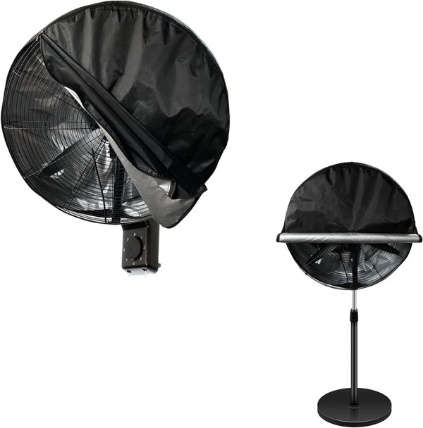 Wall Mount Fan Cover, Waterproof Outdoor Covers for 18-20 Inch Industrial and Pedestal Fans, Black