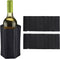 Wine Bottle Chiller, Cooling Gel Sleeve Wrap for Outdoor, Travel, Parties, Black, Pack of 2