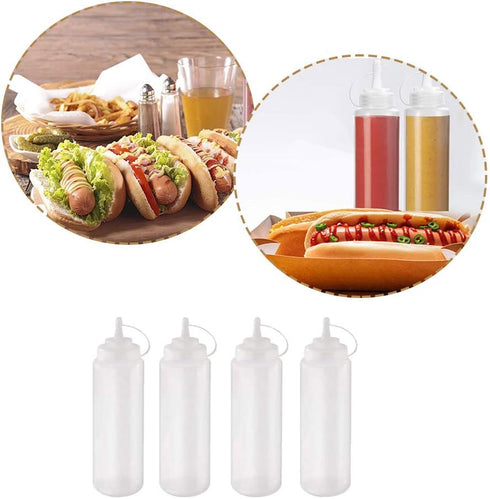 15 PCS 8oz Squeeze Bottles, Plastic Condiment Bottles with Twist On Cap for Sauces and Paint