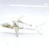 Shark Miniature Figurines - Tiny Hand Painted Blown Glass Art Collectible Gift Decor (Clear Silver)